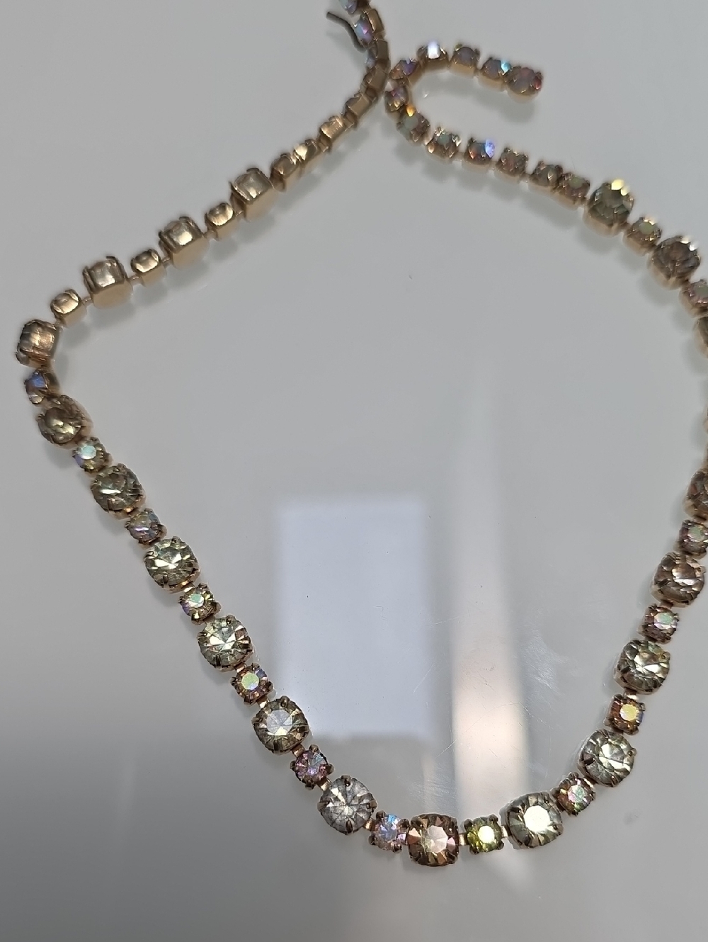 Gold-Tone Aurora Crystal Tennis Necklace — Women’s Jewelry